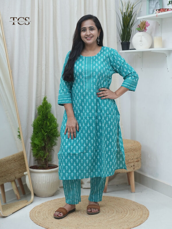 Aqua Breeze Printed Kurti Set