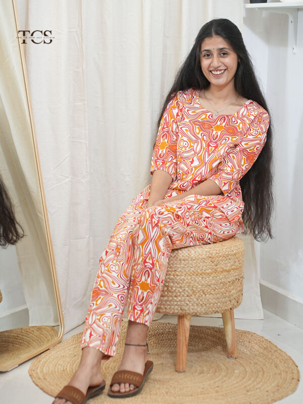 Fiesta Swirl Cotton Slim Fit Co-ord Set