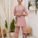 Dusty Pink Floral Hand-Painted Co-Ord Set