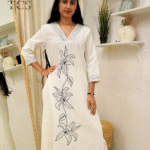 Ivory Bloom Embroidered Cotton kurti Flex Co-Ord Set