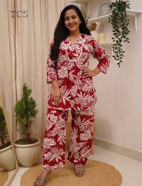 Crimson Bloom Co-ord Set